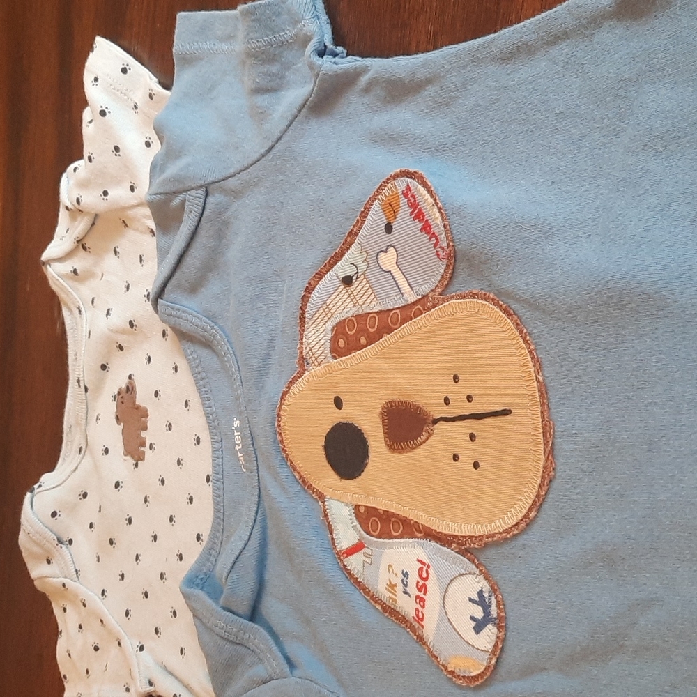 Dog 2 pack Carter's onsies 9 months